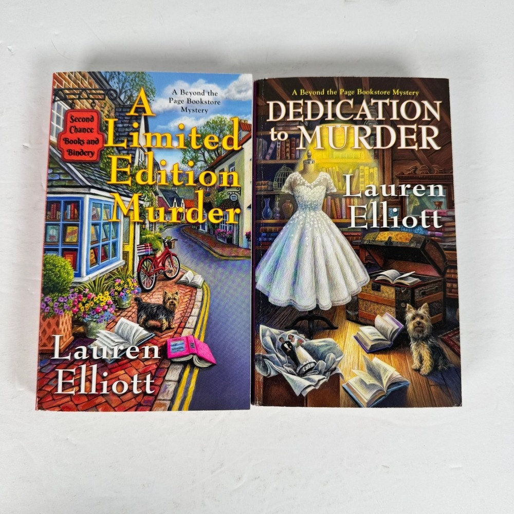 A Limited Edition Murder & Dedication to Murder Lauren‎ Elliott Cozy Mystery Lot